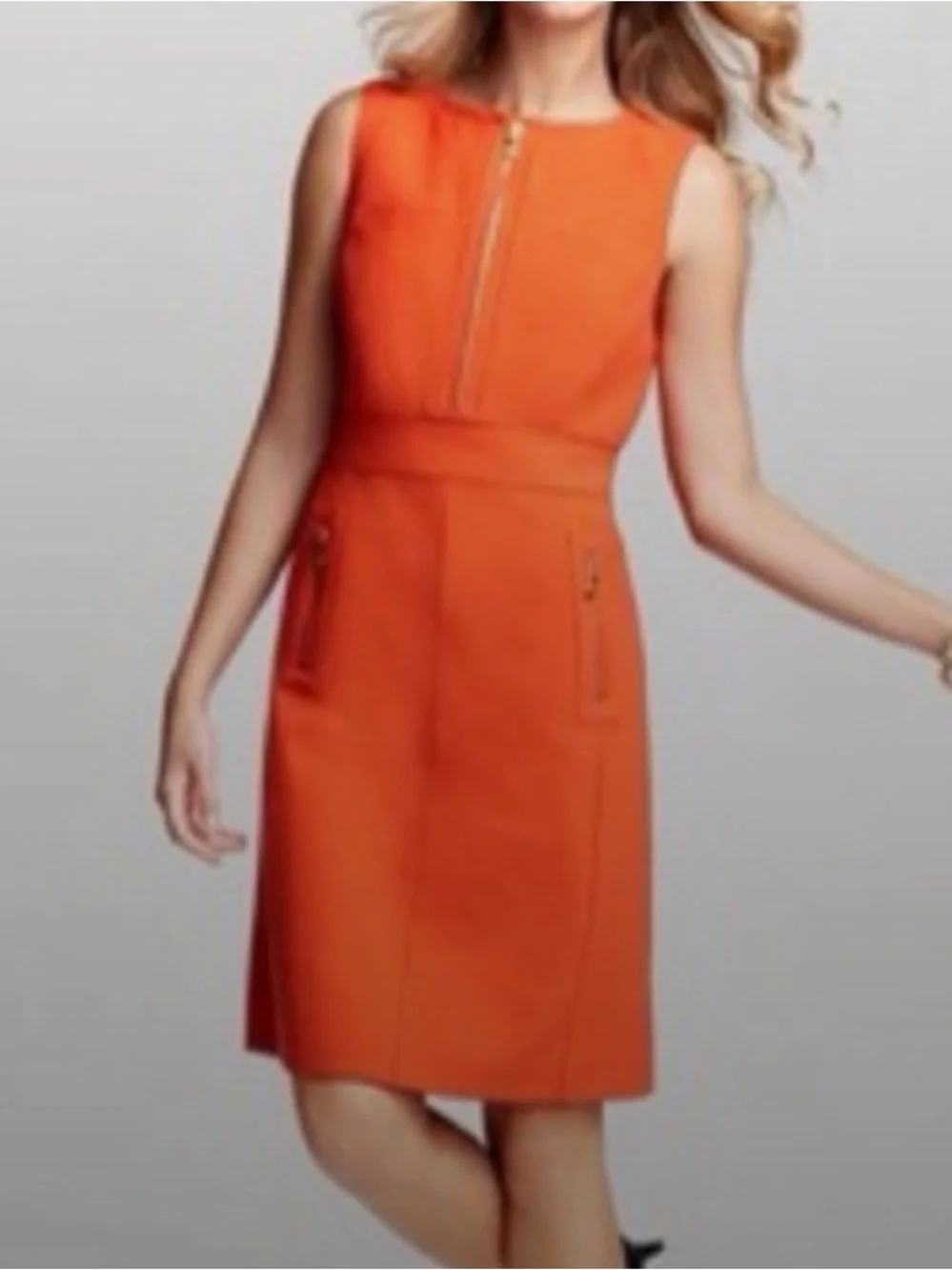 Tory Burch Mariel Orange Logo Midi Dress